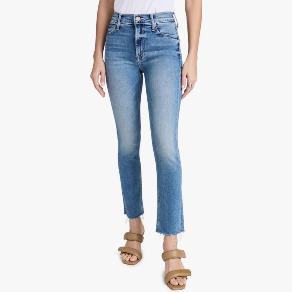 MOTHER high waisted looker ankle fray